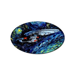 Spaceship Galaxy Parody Art Starry Night Sticker Oval (100 Pack) by Sarkoni