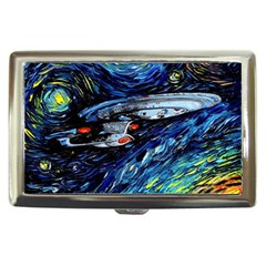 Spaceship Galaxy Parody Art Starry Night Cigarette Money Case by Sarkoni