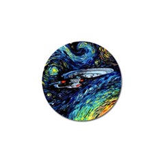 Spaceship Galaxy Parody Art Starry Night Golf Ball Marker (4 Pack) by Sarkoni