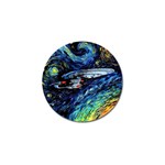 Spaceship Galaxy Parody Art Starry Night Golf Ball Marker (10 pack) Front