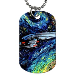 Spaceship Galaxy Parody Art Starry Night Dog Tag (two Sides) by Sarkoni