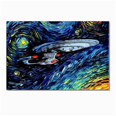 Spaceship Galaxy Parody Art Starry Night Postcard 4 x 6  (pkg Of 10) by Sarkoni