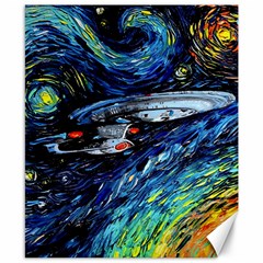 Spaceship Galaxy Parody Art Starry Night Canvas 8  X 10  by Sarkoni