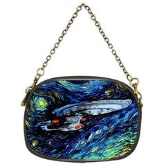 Spaceship Galaxy Parody Art Starry Night Chain Purse (one Side) by Sarkoni