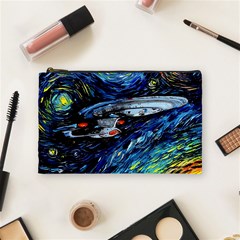 Spaceship Galaxy Parody Art Starry Night Cosmetic Bag (medium) by Sarkoni