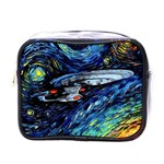 Spaceship Galaxy Parody Art Starry Night Mini Toiletries Bag (One Side) Front