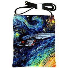 Spaceship Galaxy Parody Art Starry Night Shoulder Sling Bag by Sarkoni