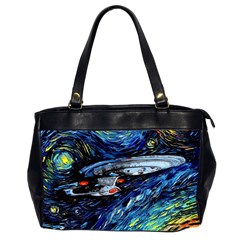 Spaceship Galaxy Parody Art Starry Night Oversize Office Handbag (2 Sides) by Sarkoni