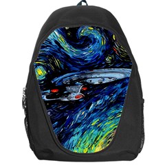 Spaceship Galaxy Parody Art Starry Night Backpack Bag by Sarkoni