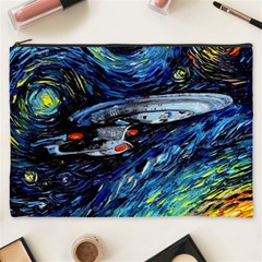 Spaceship Galaxy Parody Art Starry Night Cosmetic Bag (xxxl) by Sarkoni