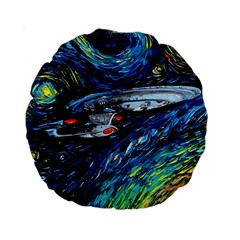 Spaceship Galaxy Parody Art Starry Night Standard 15  Premium Round Cushions by Sarkoni