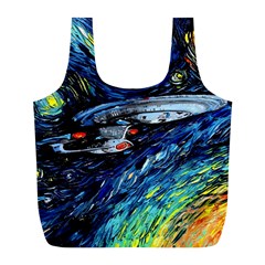 Spaceship Galaxy Parody Art Starry Night Full Print Recycle Bag (l) by Sarkoni