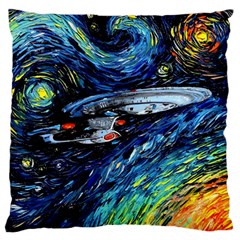 Spaceship Galaxy Parody Art Starry Night Standard Premium Plush Fleece Cushion Case (two Sides) by Sarkoni