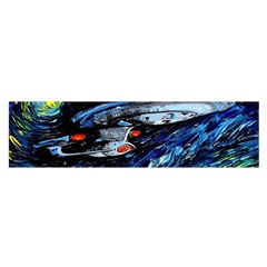 Spaceship Galaxy Parody Art Starry Night Oblong Satin Scarf (16  X 60 ) by Sarkoni