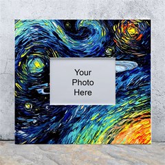 Spaceship Galaxy Parody Art Starry Night White Wall Photo Frame 5  X 7  by Sarkoni