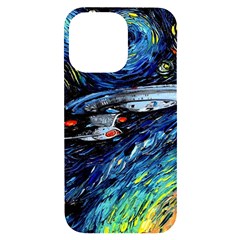 Spaceship Galaxy Parody Art Starry Night Iphone 14 Pro Max Black Uv Print Case by Sarkoni