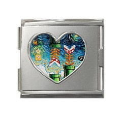 Game Starry Night Doctor Who Van Gogh Parody Mega Link Heart Italian Charm (18mm) by Sarkoni