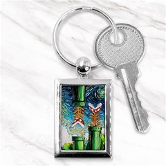 Game Starry Night Doctor Who Van Gogh Parody Key Chain (rectangle) by Sarkoni