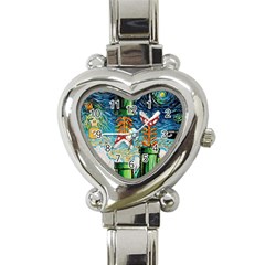 Game Starry Night Doctor Who Van Gogh Parody Heart Italian Charm Watch by Sarkoni