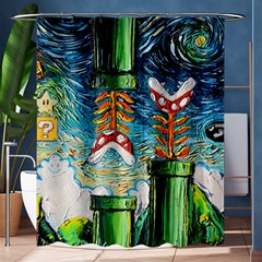 Game Starry Night Doctor Who Van Gogh Parody Shower Curtain 60  X 72  (medium)  by Sarkoni