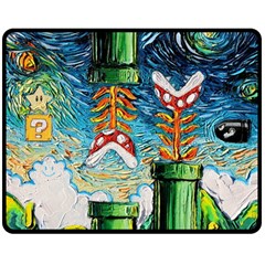 Game Starry Night Doctor Who Van Gogh Parody Two Sides Fleece Blanket (medium) by Sarkoni