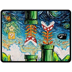 Game Starry Night Doctor Who Van Gogh Parody Two Sides Fleece Blanket (large) by Sarkoni