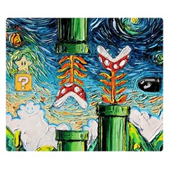 Game Starry Night Doctor Who Van Gogh Parody Two Sides Premium Plush Fleece Blanket (small)