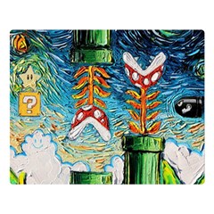 Game Starry Night Doctor Who Van Gogh Parody Two Sides Premium Plush Fleece Blanket (large)