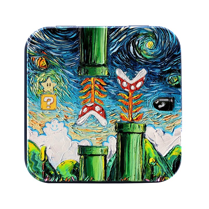 Game Starry Night Doctor Who Van Gogh Parody Square Metal Box (Black)