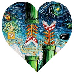 Game Starry Night Doctor Who Van Gogh Parody Wooden Puzzle Heart by Sarkoni