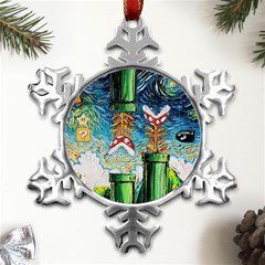 Game Starry Night Doctor Who Van Gogh Parody Metal Small Snowflake Ornament by Sarkoni