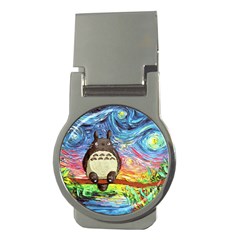 Cartoon Starry Night Art Van Gogh Parody Money Clips (round)  by Sarkoni