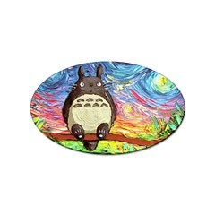 Cartoon Starry Night Art Van Gogh Parody Sticker (oval) by Sarkoni