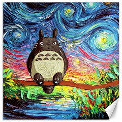 Cartoon Starry Night Art Van Gogh Parody Canvas 16  X 16  by Sarkoni