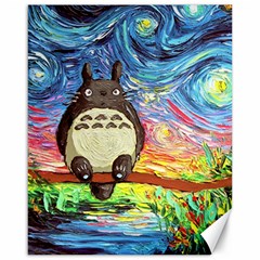 Cartoon Starry Night Art Van Gogh Parody Canvas 16  X 20  by Sarkoni