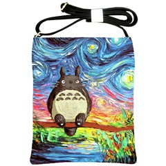 Cartoon Starry Night Art Van Gogh Parody Shoulder Sling Bag by Sarkoni