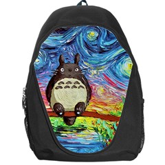 Cartoon Starry Night Art Van Gogh Parody Backpack Bag by Sarkoni