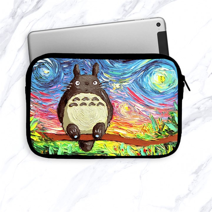 Cartoon Starry Night Art Van Gogh Parody Apple iPad Mini Zipper Cases