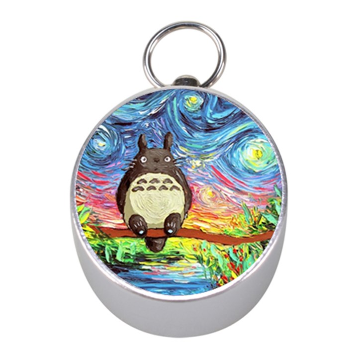 Cartoon Starry Night Art Van Gogh Parody Mini Silver Compasses