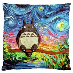 Cartoon Starry Night Art Van Gogh Parody Standard Premium Plush Fleece Cushion Case (two Sides) by Sarkoni