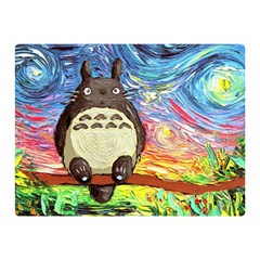 Cartoon Starry Night Art Van Gogh Parody Two Sides Premium Plush Fleece Blanket (mini) by Sarkoni