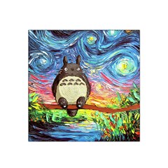 Cartoon Starry Night Art Van Gogh Parody Satin Bandana Scarf 22  X 22  by Sarkoni