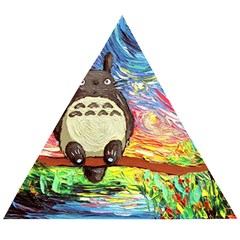 Cartoon Starry Night Art Van Gogh Parody Wooden Puzzle Triangle by Sarkoni