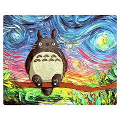 Cartoon Starry Night Art Van Gogh Parody Premium Plush Fleece Blanket (medium) by Sarkoni