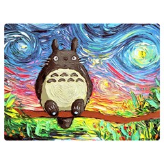 Cartoon Starry Night Art Van Gogh Parody Two Sides Premium Plush Fleece Blanket (extra Small)