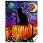 Halloween Art Starry Night Hallows Eve Black Cat Pumpkin Canvas 18  x 24  17.8 x23.08  Canvas - 1