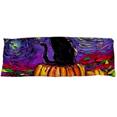 Halloween Art Starry Night Hallows Eve Black Cat Pumpkin Body Pillow Case (dakimakura)