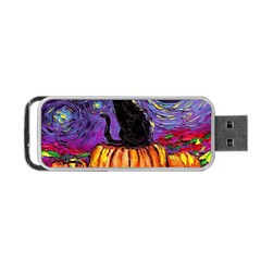 Halloween Art Starry Night Hallows Eve Black Cat Pumpkin Portable Usb Flash (two Sides)