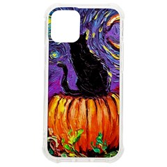 Halloween Art Starry Night Hallows Eve Black Cat Pumpkin Iphone 12 Mini Tpu Uv Print Case	 by Sarkoni