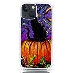 Halloween Art Starry Night Hallows Eve Black Cat Pumpkin iPhone 13 mini TPU UV Print Case Front